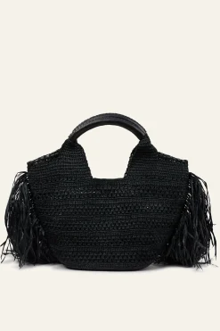 ARA panier raphia franges