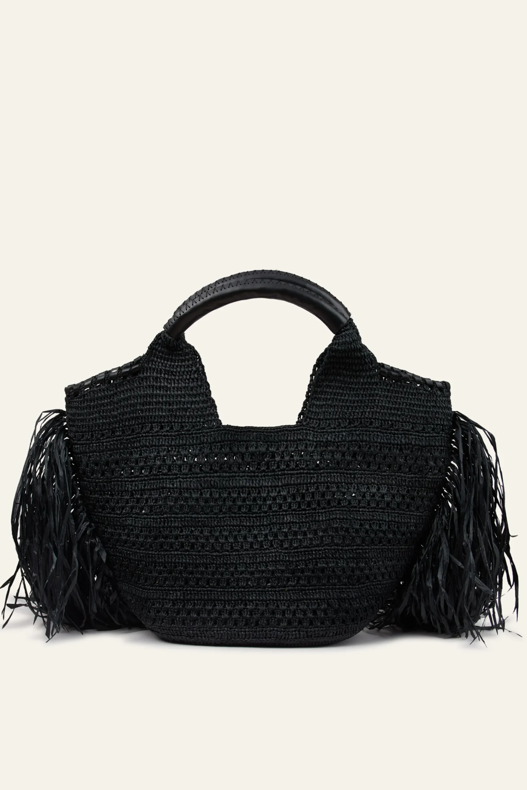 ARA panier raphia franges