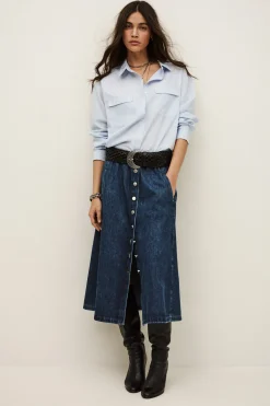 COWIE jupe midi denim