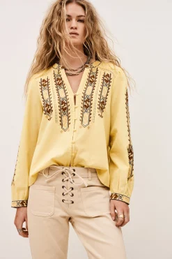FAUSTINA blouse brodée manches