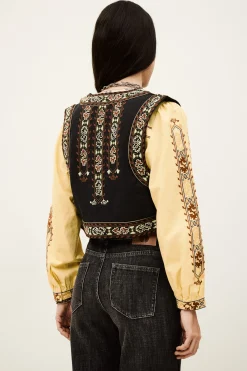FOSCA gilet brodé court
