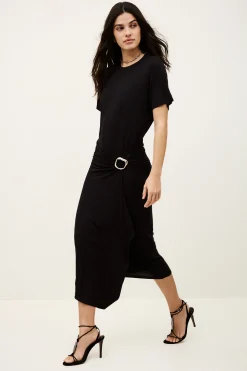 GALTEA robe midi drapée