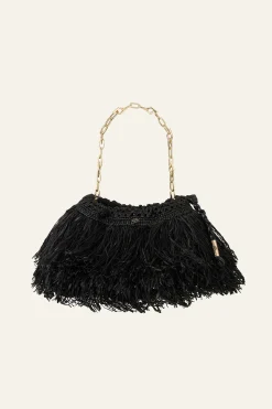 JUNE pochette raphia franges
