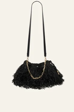JUNE pochette raphia franges