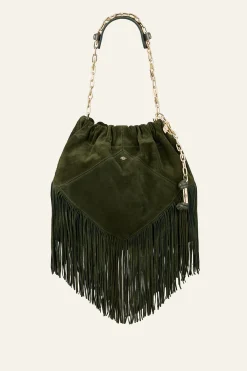 JUNE sac daim franges 450 €