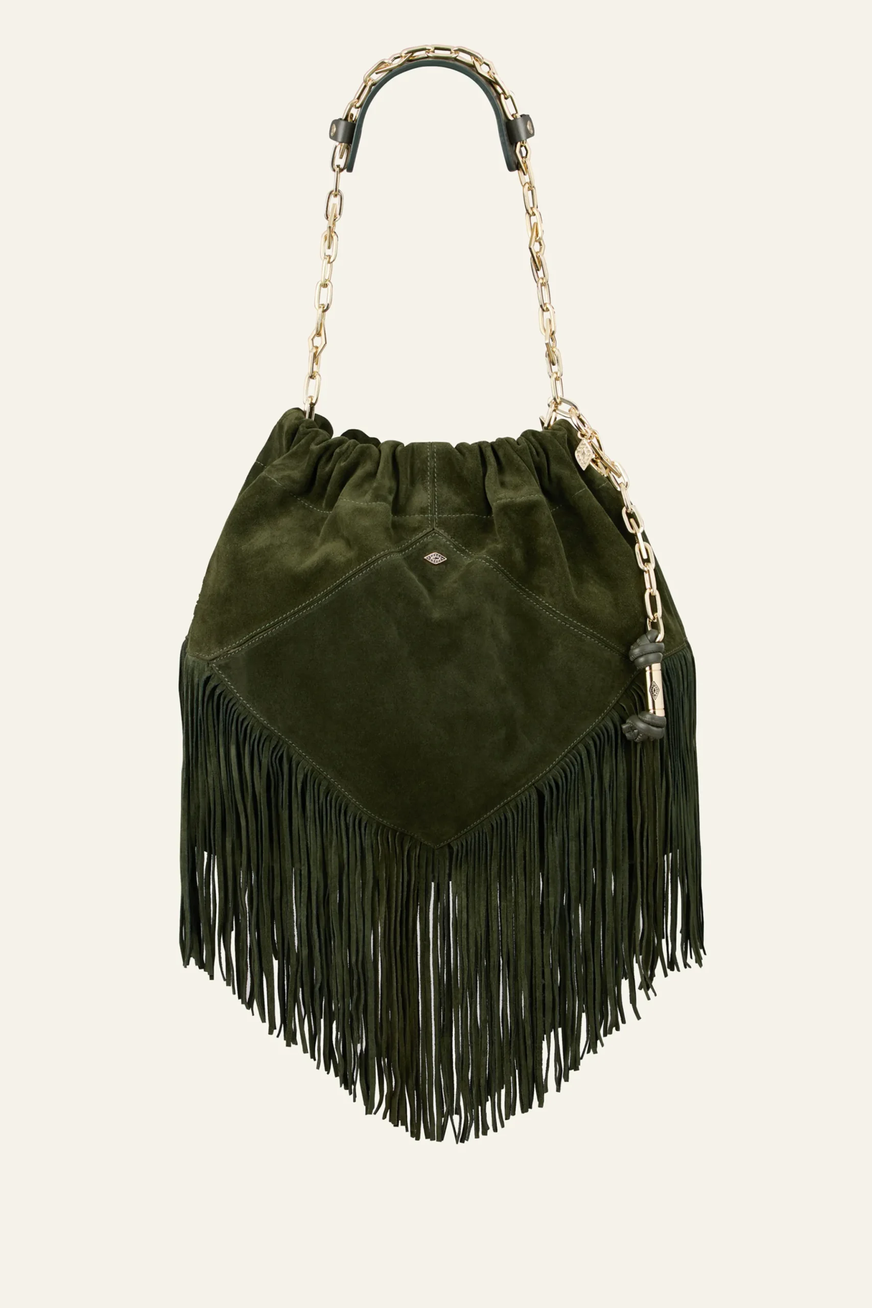JUNE sac daim franges 450 €
