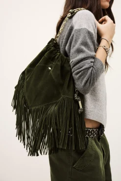 JUNE sac daim franges 450 €