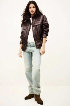 KASSIA veste cuir oversized