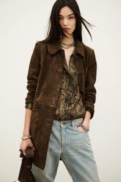 MAENA manteau daim long