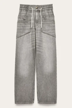 YIMA pantalon large évasé
