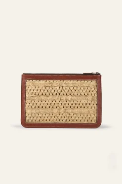 YOUYOU pochette raphia tressé